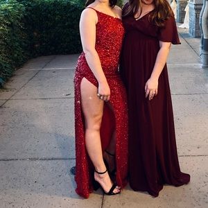 Mac Duggal red sequin gown